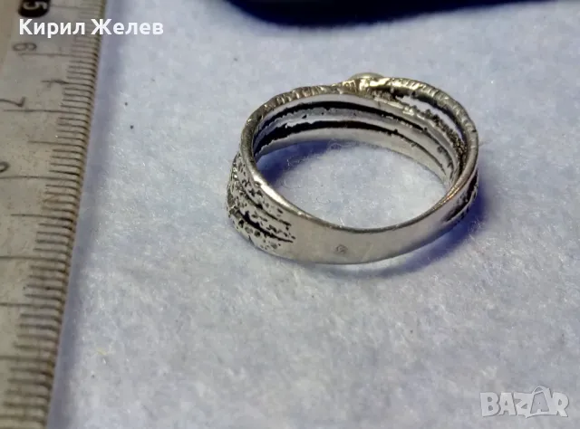 РАЗКОШЕН ПЕРЛЕН СРЕБЪРЕН ПРЪСТЕН РОДИРАНО СРЕБРО 925 с ИНКРУСТИРАНА БЯЛА НАТУРАЛНА ПЕРЛА 50163, снимка 4 - Пръстени - 50337117