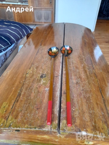 Стари Руски дървени лъжици,хохлома #6