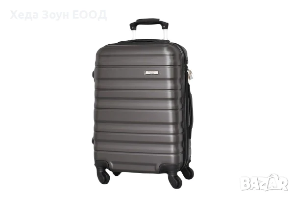 Куфар 55 х 37 х 23 см малък с махащи се колелца Син/ Сив