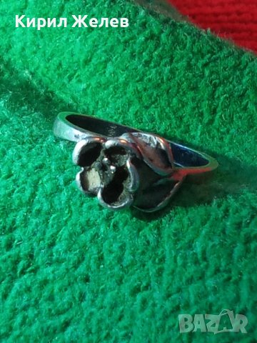 НЕЖЕН ФЛОРАЛЕН СРЕБЪРЕН ПРЪСТЕН - ЦВЕТЕ СРЕБРО 925 СТАРА МАЙСТОРСКА ИЗРАБОТКА 36596, снимка 14 - Пръстени - 39975116