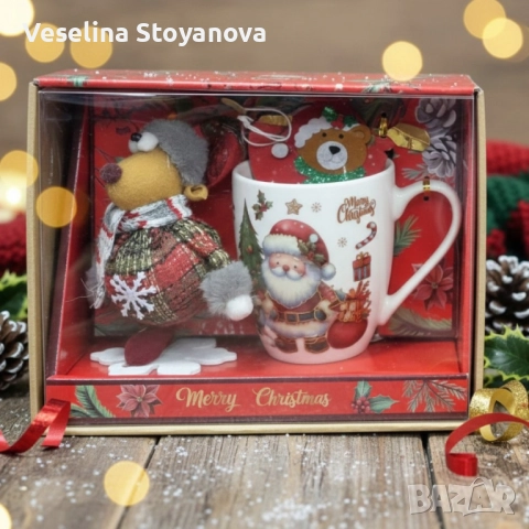 Коледен подаръчен комплект с чаша, лъжичка и мека играчка – моментална празнична атмосфера у дома!, снимка 2 - Декорация за дома - 52570692