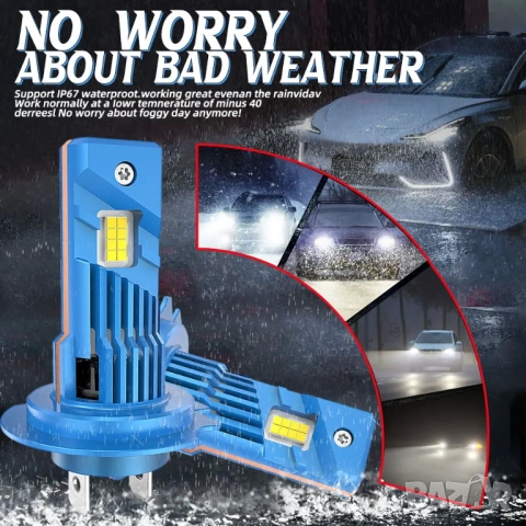 Комплект от 2 броя H7 LED крушки / Canbus, High Power, снимка 13 - Части - 53857508