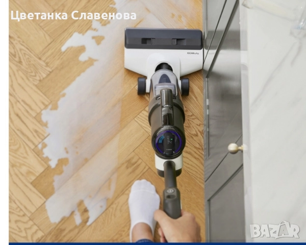 Вертикална прахосмукачка Tineco Floor One S5 Combo Plus, 22 W, 21.6 V, 0.45 L, Wi-Fi, Син, снимка 7 - Прахосмукачки - 52467232