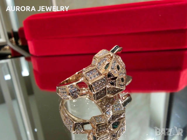 CARTIER Panthere de Cartier Big Rose Gold Diamonds Пръстен, снимка 3 - Пръстени - 52854853