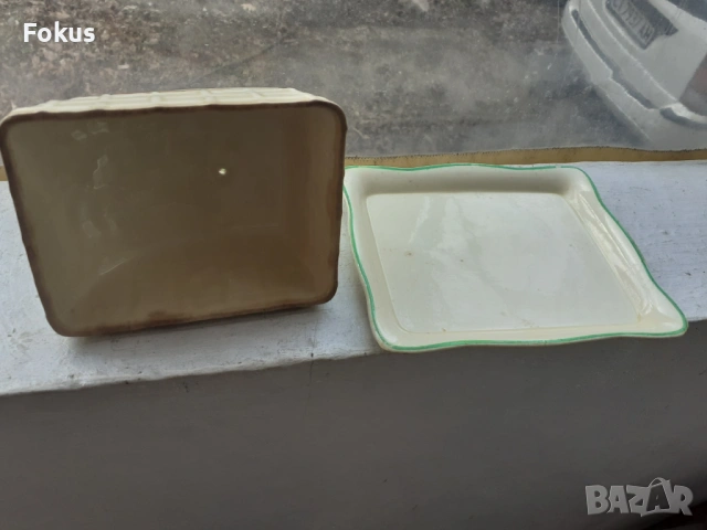 Порцеланов съд за масло Staffordshire England порцелан, снимка 5 - Антикварни и старинни предмети - 53436209