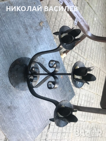 Предлага    свещник  от. ковано  желязо. ., снимка 3 - Други ценни предмети - 53740194