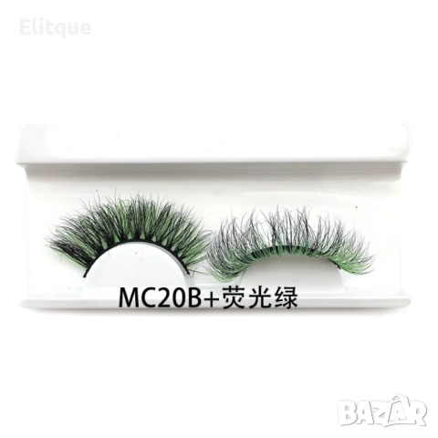 Флуористентни цветни изкуствени мигли, различни цветове  , снимка 15 - Козметика за лице - 52906369