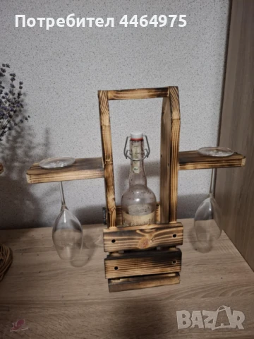 Ръчно изработена стойка за вино, снимка 2 - Декорация за дома - 51139344