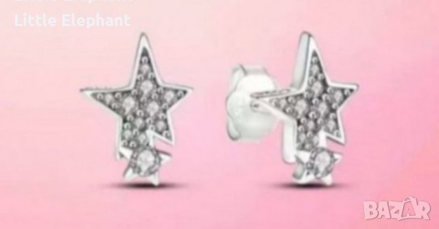 Сребърни обеци Пандора звезди"Звезден миг"/нови