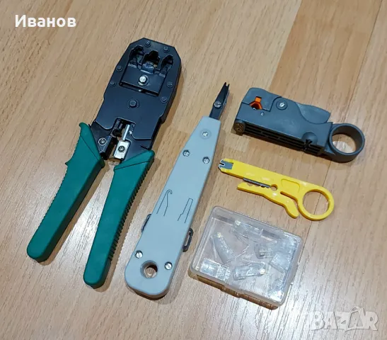 Клещи за кримпване, Комплект инструменти, RJ45, снимка 4 - Клещи - 48271510