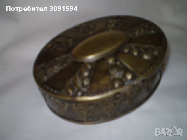 19ти век посребрена месингова кутия за бижута, снимка 8 - Антикварни и старинни предмети - 41756276