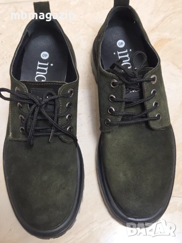 Inci марка мъжки обувки, естествена кожа, №40, велур, цвят каки