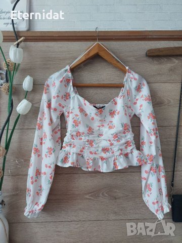 Къс топ блуза на цветя BIK BOOK , снимка 4 - Корсети, бюстиета, топове - 41647353