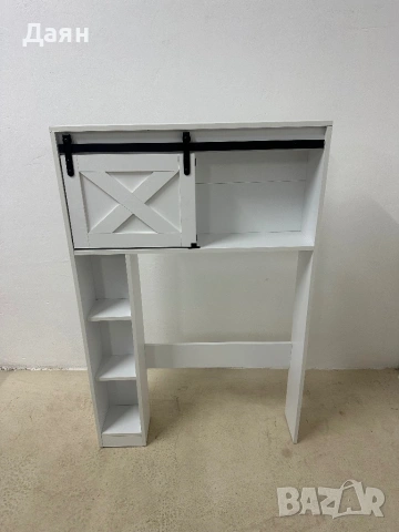 Шкаф за баня Costway над тоалетната с плъзгаща се врата и рафтове, снимка 6 - Шкафове - 53696568