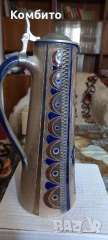 Керамична халба за бира с капак, снимка 3 - Други ценни предмети - 49355142