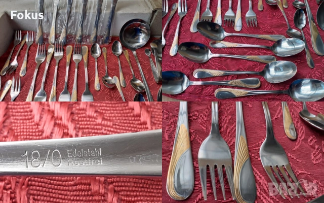 Луксозен комплект прибори Edelstahl Rostfrei - 40 части нови, снимка 7 - Антикварни и старинни предмети - 53726583