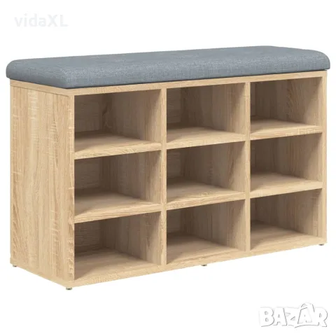 vidaXL Пейка за обувки, дъб сонома, 82x32x50 см, инженерно дърво, снимка 1 - Маси - 56148088