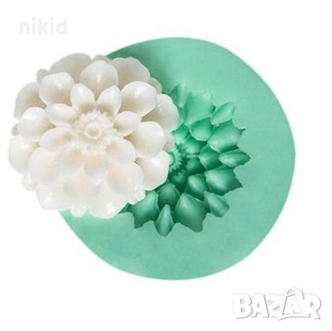 Средна хризантема силиконов молд форма декорация торта фондан шоколад и др.