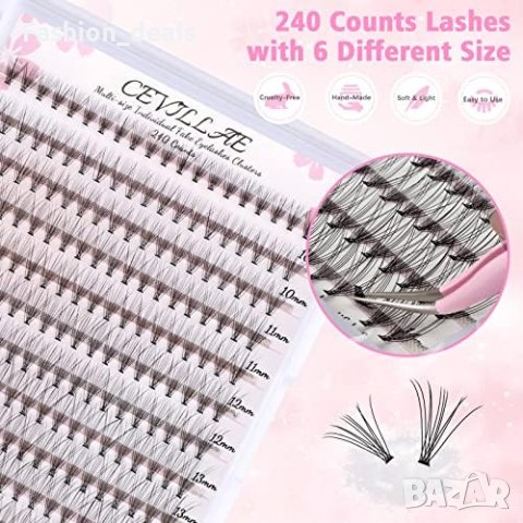 Нови 240 броя Индивидуални клъстерни мигли Изкуствени Мигли Жени Поддръжка, снимка 2 - Други - 41891520