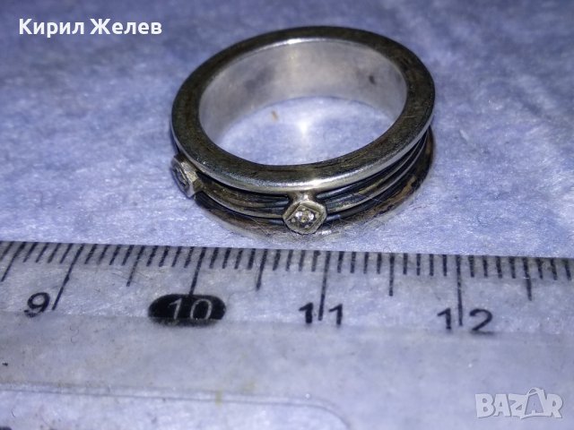 ДИАМАНТЕН СКЪПОЦЕНЕН СРЕБЪРЕН АРТ ПРЪСТЕН ОКСИДИРАНО СРЕБРО 925 с 2 ЛАБОРАТОРНИ БРИЛЯНТА 38296, снимка 11 - Пръстени - 40932513