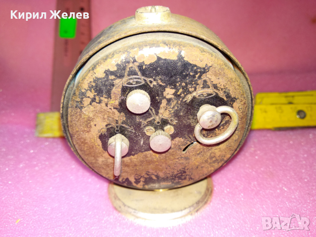 SLAVA MADE in USSR Стар КОЛЕКЦИОНЕРСКИ РУСКИ БУДИЛНИК МЕХАНИЧЕН НАСТОЛЕН ЧАСОВНИК СЛАВА СССР 39230, снимка 4 - Антикварни и старинни предмети - 44544935