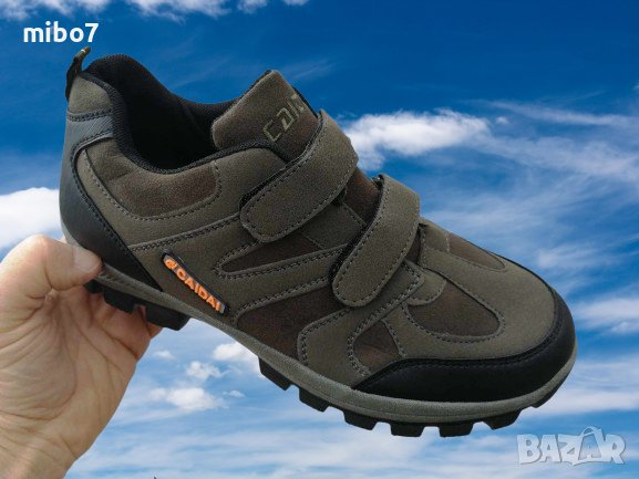 Мъжки маратонки с лепенки велкро в зелено- CAIDAI, снимка 2 - Маратонки - 44481265