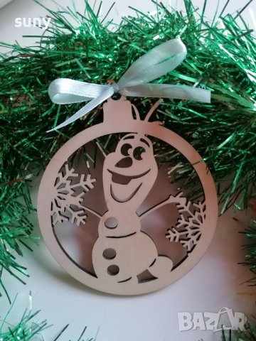 Коледна дървена играчка Фрозен, снимка 1