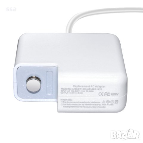 Зарядно за лаптоп Apple -60W- 16.5V 3.65A, L tip G1 MagSafe, заместител (31) - 24 месеца гаранция, снимка 5 - Лаптоп аксесоари - 41204174