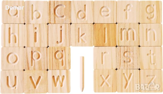 Дървена двустранна дъска за проследяване на азбука , снимка 5 - Образователни игри - 41936728