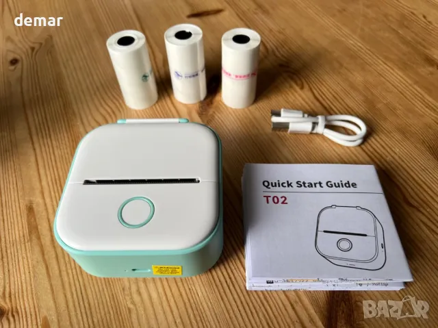 Мини принтер Memoking T02 - Преносим термичен принтер без мастило с три ролки, снимка 12 - Принтери, копири, скенери - 49283031