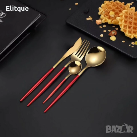 Комплект прибори за хранене от 24 части с луксозен дизайн и магнитна кутия, снимка 5 - Други - 53120515