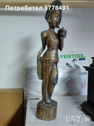 Дървена статуетка с изящна изработка., снимка 7 - Статуетки - 53840156