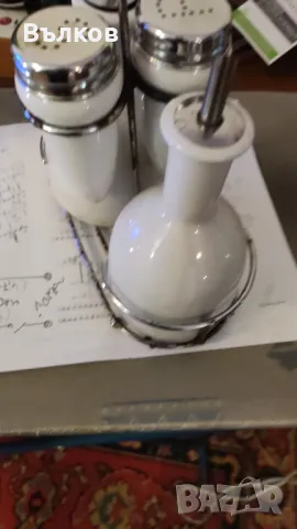 Порцеланов стар комплект за олио,оцет,пипер и сол, снимка 4 - Други - 48105690