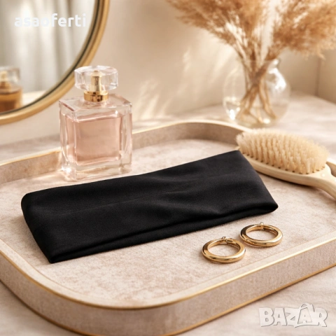 Универсална широка памучна лента за глава – стил и комфорт (черна), снимка 4 - Аксесоари за коса - 53383936