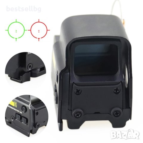 Компактен тактически мерник бързомер червена зелена точка пушка еърсофт, снимка 3 - Оборудване и аксесоари за оръжия - 42650062