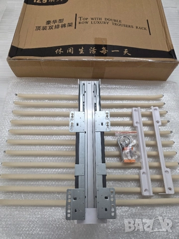 Телескопична Закачалка/ Органайзер за Панталони, изтегляща се, горен монтаж Ybaymy, снимка 11 - Закачалки - 52132245