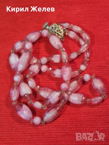 СТАРО ВИНТИДЖ КОЛИЕ ЦВЕТНО - АРТ СТЪКЛО КРИСТАЛ и МЪНИСТА ФИЛИГРАННА РЕТРО ЗАКОПЧАЛКА 34669, снимка 13 - Антикварни и старинни предмети - 39201865