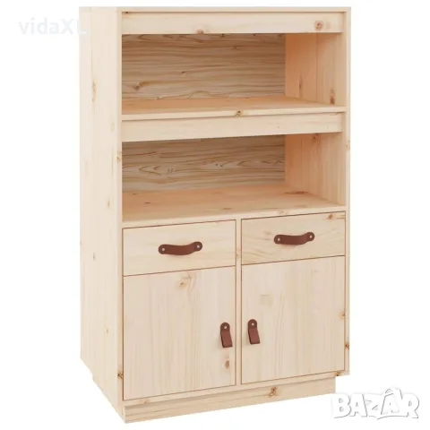 vidaXL Висок шкаф, 67x40x108,5 см, борово дърво масив