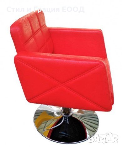 Фризьорски стол Afrodita - S73 - червен/черен, снимка 2 - Фризьорски столове - 35799102