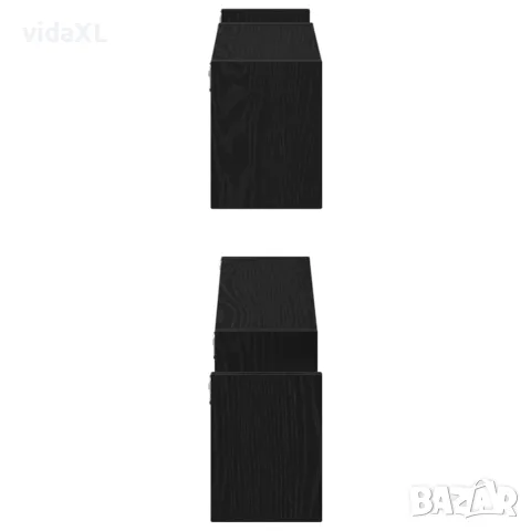 vidaXL Стенен рафт 2 бр. Черния дъб 100 x 15 x 20 см, снимка 5 - Етажерки - 56148324