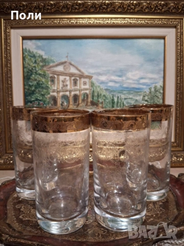 Чаши MURANO MEDICI GOLD, снимка 2 - Антикварни и старинни предмети - 52211155