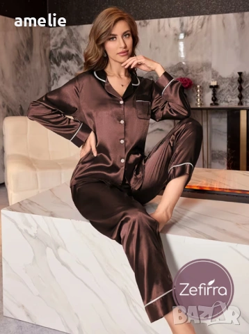 🌠Елегантна пижама с дълъг ръкав 🪶Zefirra Campari🪶🧸, снимка 5 - Пижами - 53189938