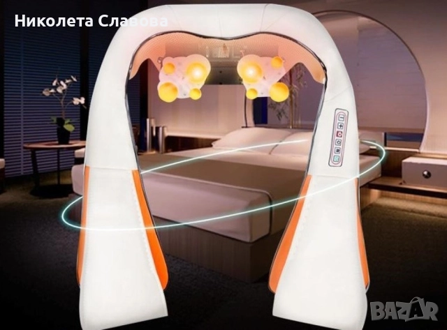 Шиацу 4D масажор за врат, гръб, плешки и рамене с функция затопляне , снимка 2 - Масажори - 51892478