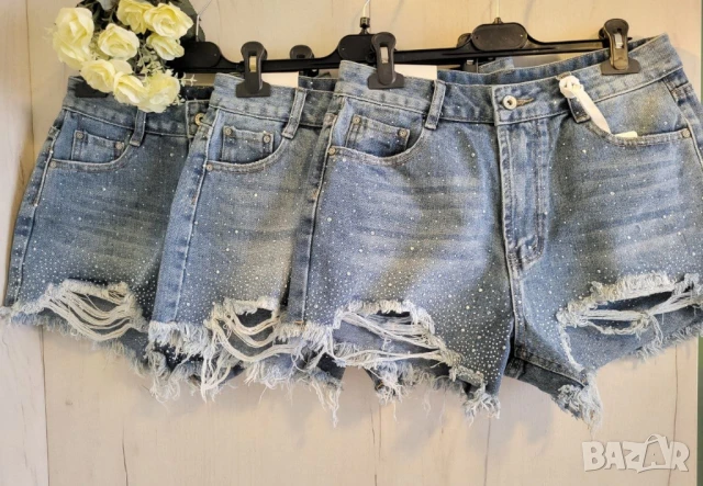 панталонки деним с камъни 