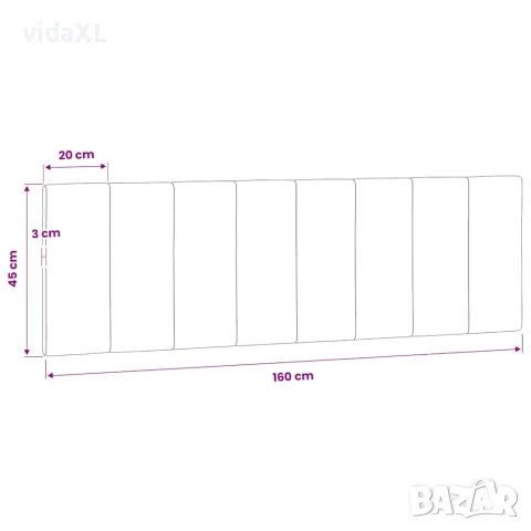 vidaXL Мека табла за легло Hanko, тъмносива, 160 см, кадифе, снимка 10 - Спални и легла - 56147396
