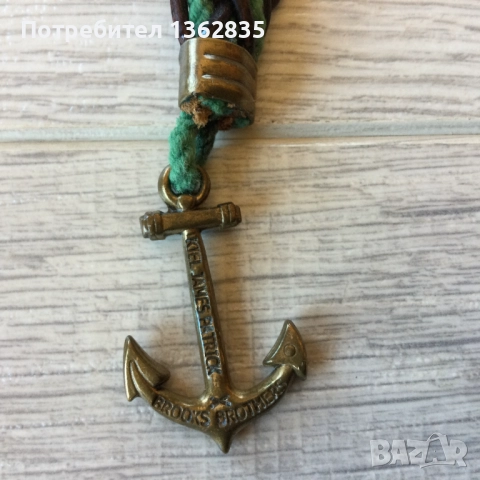 НОВА оригинална мъжка морска гривна с котва BROOKS BROTHERS от САЩ, снимка 4 - Други - 51533255