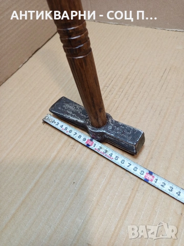 Соц Стар Каменоделски Чук 1кг С Дръжка От Дрян. НОМЕР 306., снимка 10 - Антикварни и старинни предмети - 53446333