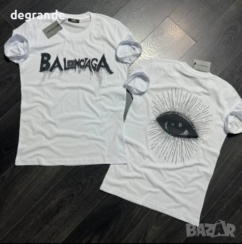 Мъжка Тениска Balenciaga Бяла и Черна