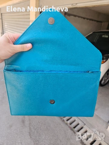 8лв Чанта клъч тюркоазен цвят с блестящ череп Филип Плейн Philipp Plein модел, снимка 5 - Чанти - 50706285