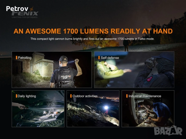 Fenix PD35 - LED 1700 Lumen / 375 m - Тактически , Военен - NATO Прожектор , Джобна лампа - GERMANY , снимка 9 - Други инструменти - 52408328